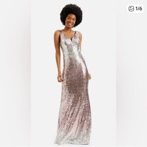 *Damaged zipper* Crystal Doll • Rose Gold • Sequin Maxi Gown